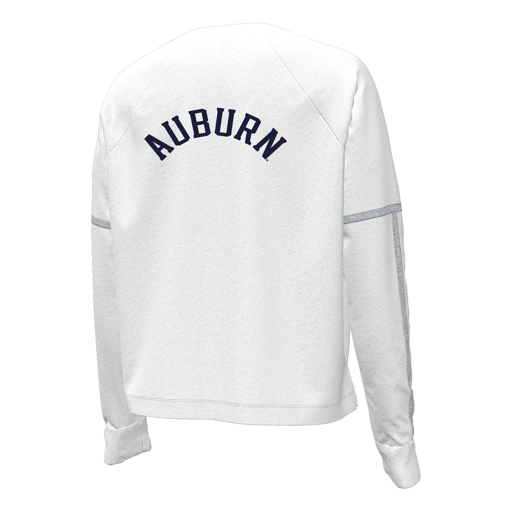 Women's Under Armour White Auburn Tigers Gameday Double Knit Pullover Sweatshirt