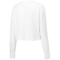 Women's Under Armour White Auburn Tigers Inline All Day Tri-Blend Cropped Long Sleeve T-Shirt