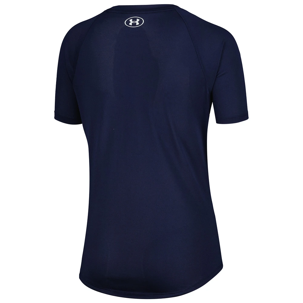 Women's Under Armour White Gameday Pinstripe Raglan T-Shirt