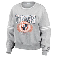 Women's WEAR by Erin Andrews Heather Gray Auburn Tigers Classic Stripe Pullover Sweater