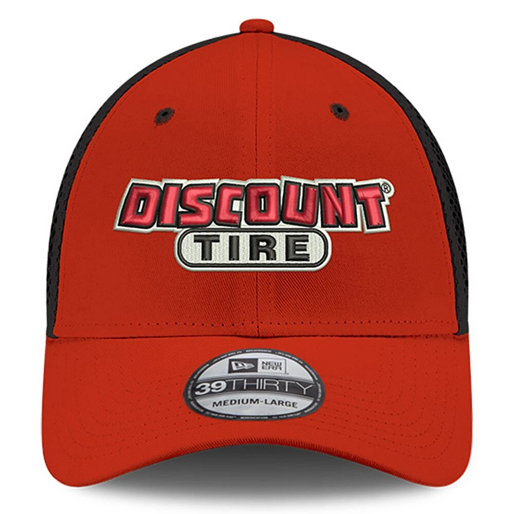 Men's New Era Red Austin Cindric Discount Tire NEO 39THIRTY Flex Hat