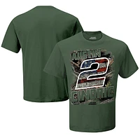 Men's Team Penske Olive Austin Cindric Camo Patriotic T-Shirt