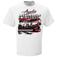 Men's Team Penske White Austin Cindric Discount Tire Wedge T-Shirt