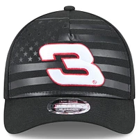 Men's New Era Black Austin Dillon American Flag 9FORTY M-Crown A-Frame Adjustable Hat