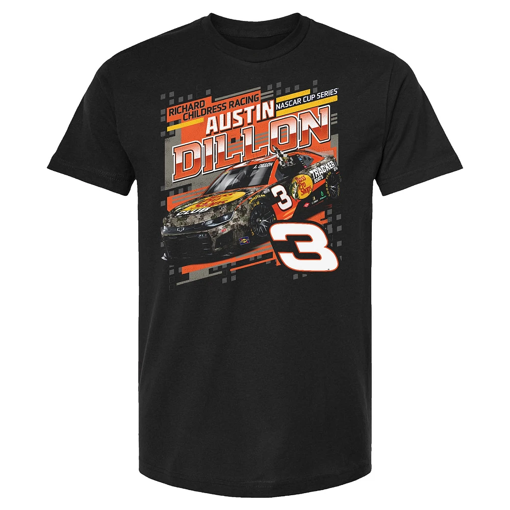 Men's Richard Childress Racing Team Collection  Black Austin Dillon Bass Pro Shops Draft T-Shirt