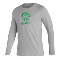 Men's adidas Heather Gray Austin FC Icon AEROREADY Long Sleeve T-Shirt