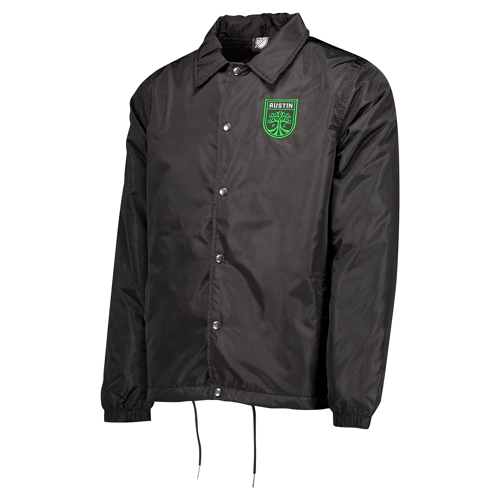 Veste noire à bouton-pression Austin FC 2024 Coaches homme
