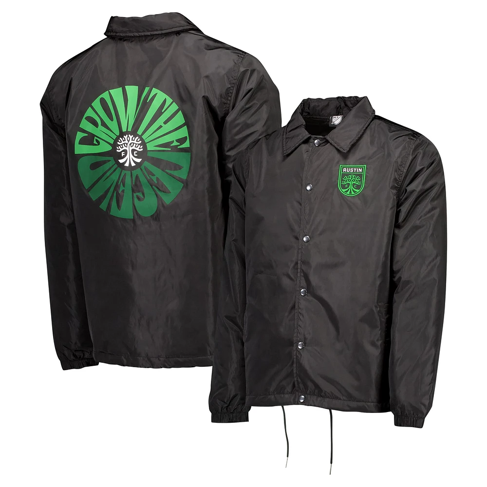 Veste noire à bouton-pression Austin FC 2024 Coaches homme