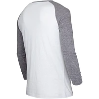 T-shirt à manches longues Concepts Sport blanc/charbon Austin FC Concord Henley Raglan pour hommes