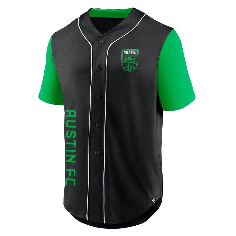 Men's Fanatics Black Austin FC Balance Fashion Baseball Jersey