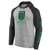 Men's Fanatics Steel Austin FC Deflection Raglan Pullover Hoodie