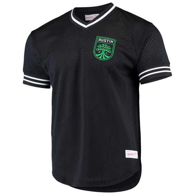 T-shirt noir à col en V maille Mitchell & Ness Austin FC pour hommes