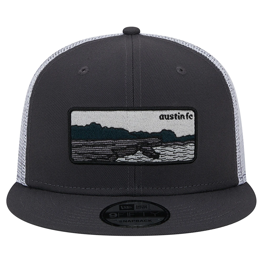 Men's New Era Black/White Austin FC Outdoor Trucker 9FIFTY Snapback Hat