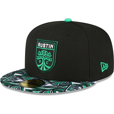 Casquette ajustée 59FIFTY Austin FC Element Tech Pack noire New Era pour homme