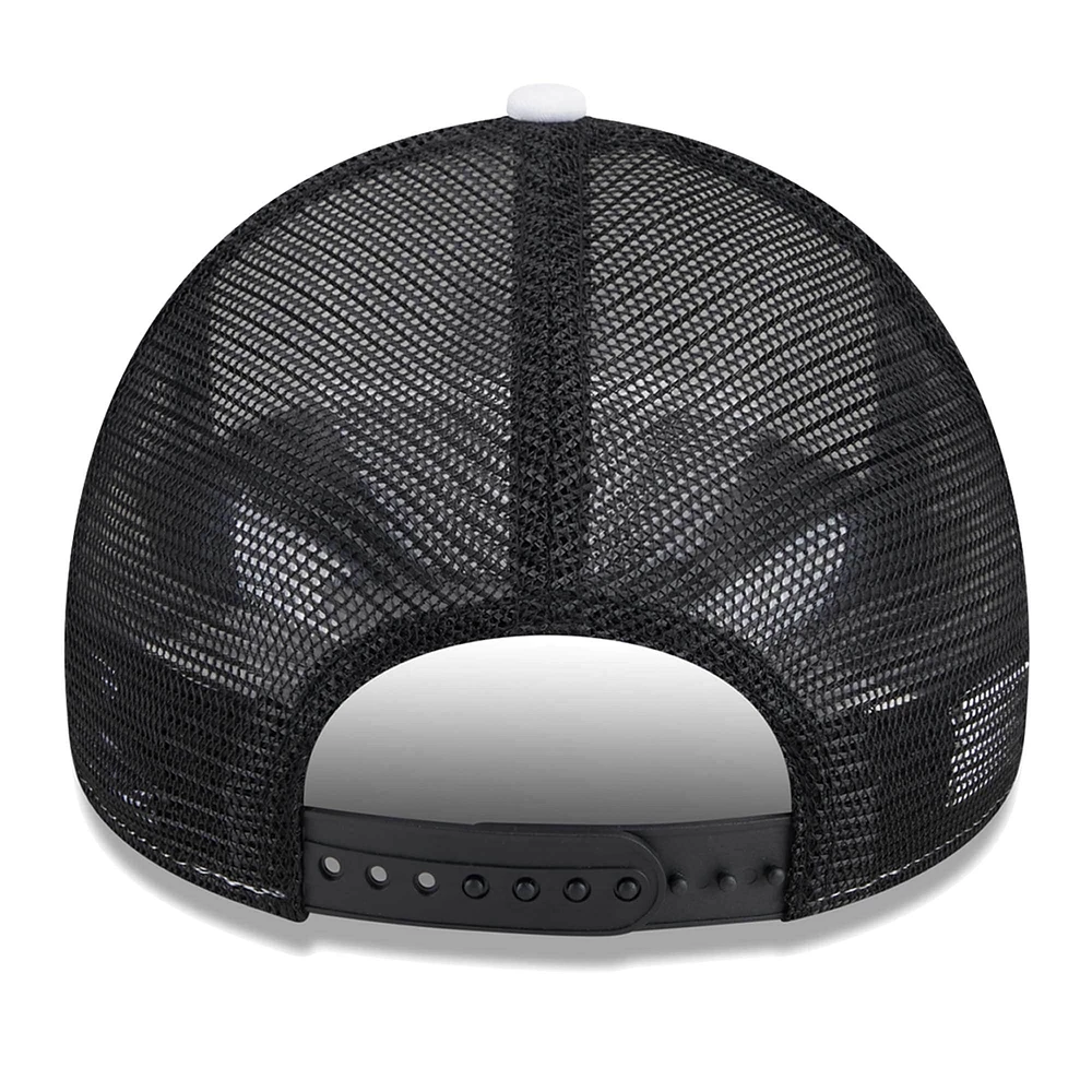 Men's New Era White/Black Austin FC Court Sport Foam A-Frame 9FORTY Adjustable Trucker Hat