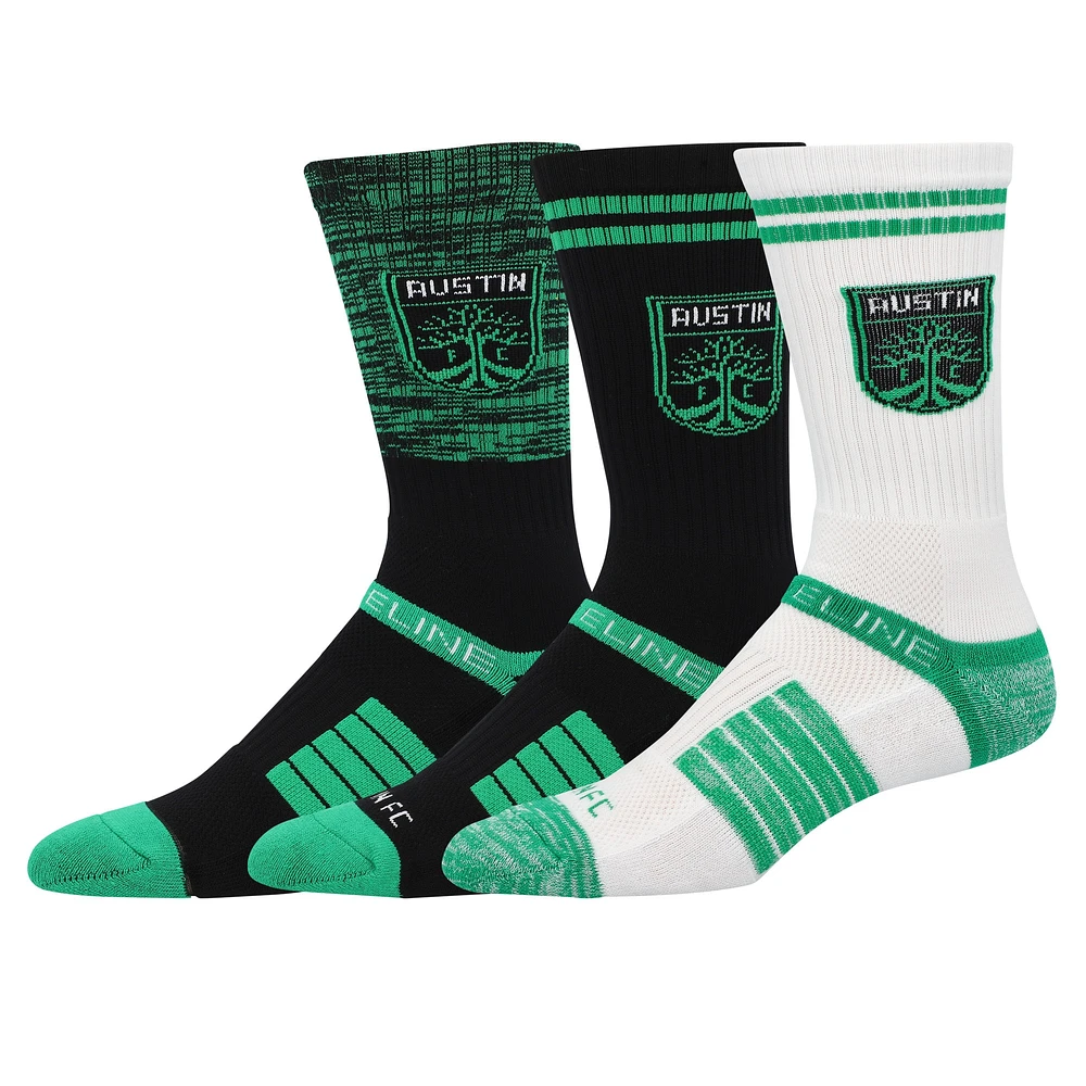 Ensemble de 3 paires de chaussettes en tricot Strideline Austin FC Premium pour hommes