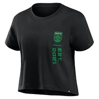 Women's Fanatics Black Austin FC Chip Pass Fashion Cropped T-Shirt
