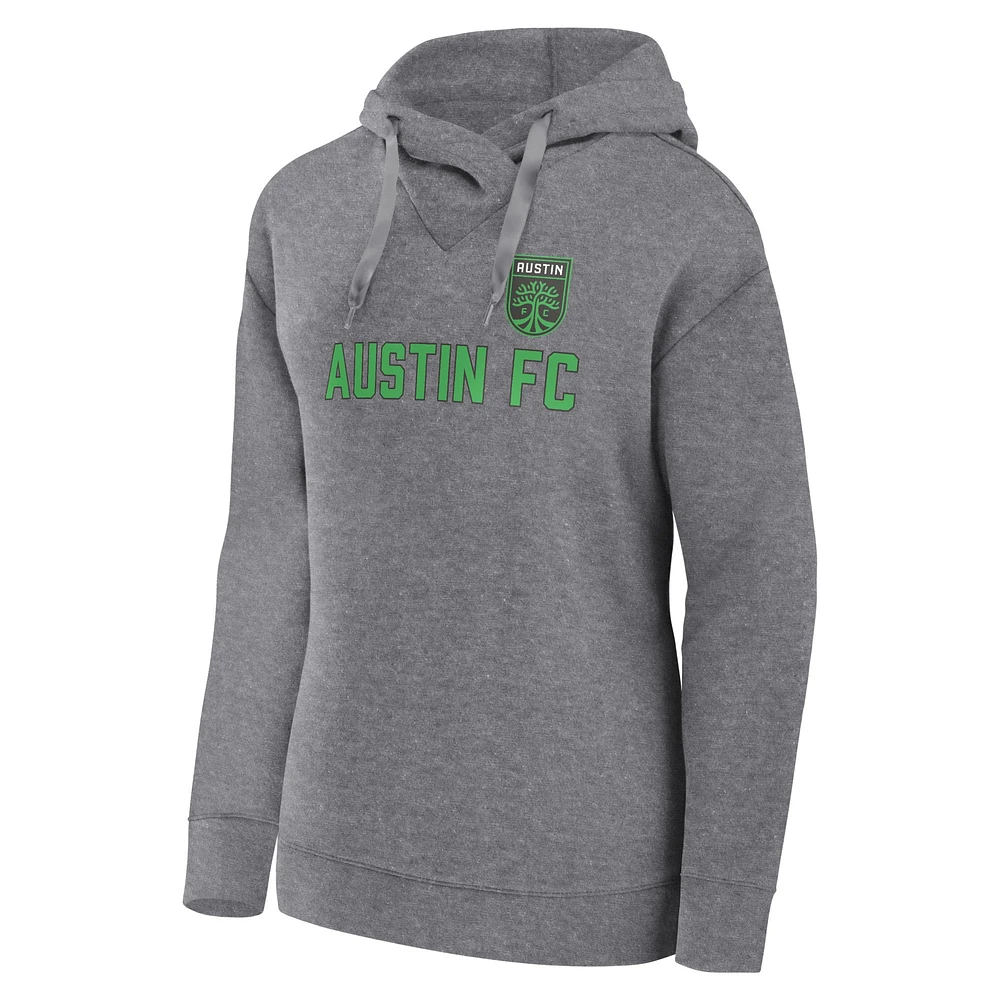 Women's Fanatics  Heather Gray Austin FC Script Pullover Hoodie