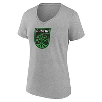 Women's Fanatics Steel Austin FC Logo V-Neck T-Shirt