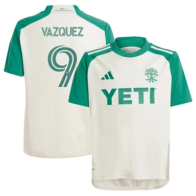 Maillot de joueur réplique du kit Armadillo adidas Brandon Vazquez Tan Austin FC 2024 pour jeunes