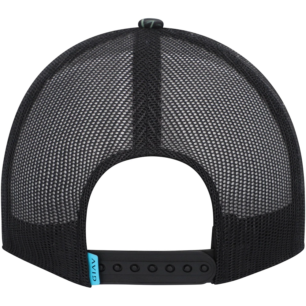 Men's Avid Black Island Time Trucker Snapback Hat