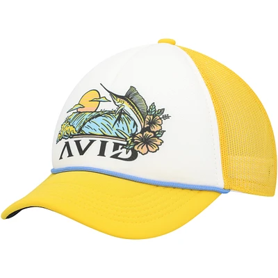 Casquette AVID Snapback AVIDry Vintage Foam Trucker pour hommes, blanc/jaune