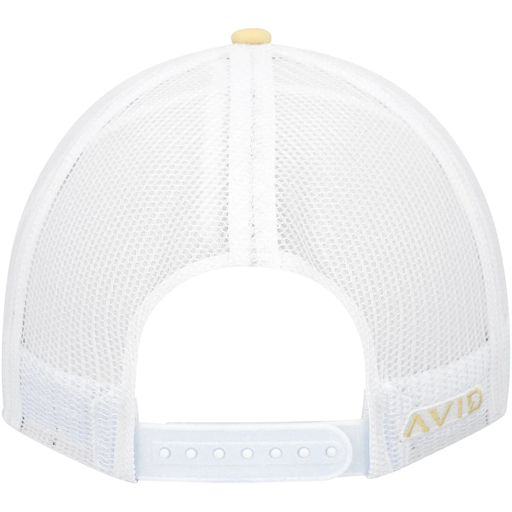 Men's Avid Yellow/White Lay Day Trucker Snapback Hat