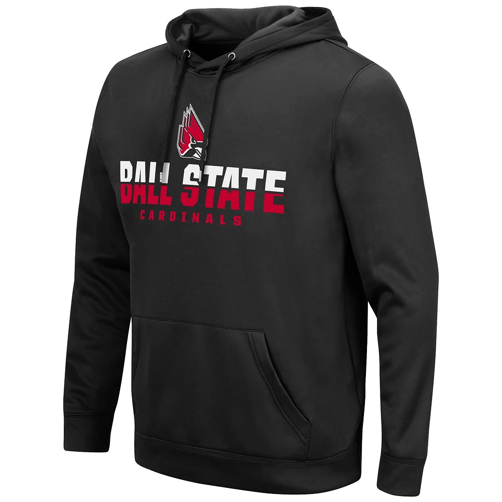 Men's Colosseum Black Ball State Cardinals Lantern Pullover Hoodie