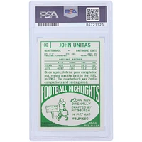 Johnny Unitas Baltimore Colts Autographed 2000 Topps Archives 1968 Reprint #100 PSA Authenticated 10 Card