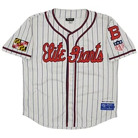 Men's Rings & Crwns #28 Cream Baltimore Elite Giants Mesh Button-Down Replica Jersey