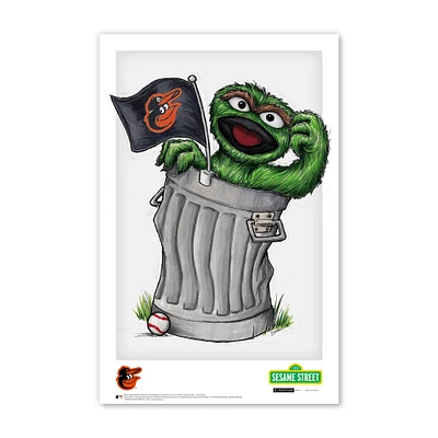 Impression Sesame Street des Orioles de Baltimore (11 x 43 cm)