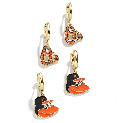 BaubleBar Baltimore Orioles - Lot de 2 boucles d'oreilles créoles