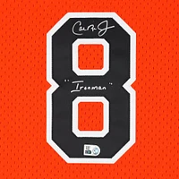 Cal Ripken Jr. Baltimore Orioles Autographed Orange Mitchell & Ness Replica Batting Practice Jersey with "Ironman" Inscription