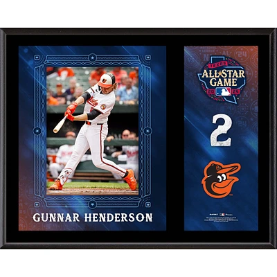Plaque sublimée de 12" x 15" de Gunnar Henderson lors du match des étoiles de la MLB 2024 des Orioles de Baltimore