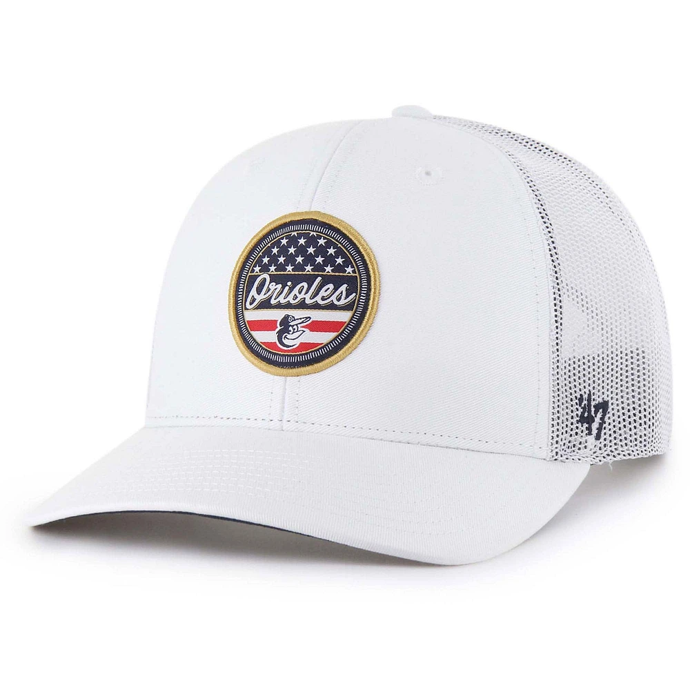 Casquette de camionneur ajustable blanche « 47 » pour homme, hommage aux Orioles de Baltimore