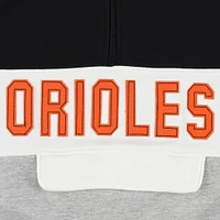 Men's Black/Heather Gray Baltimore Orioles Big & Tall Hoodie Half-Zip Sweatshirt