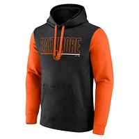 Men's Fanatics Black Baltimore Orioles Outline Fleece Pullover Hoodie