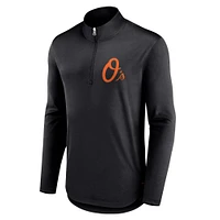 Men's Fanatics Black Baltimore Orioles Tough Minded Lightweight Quarter-Zip Pullover