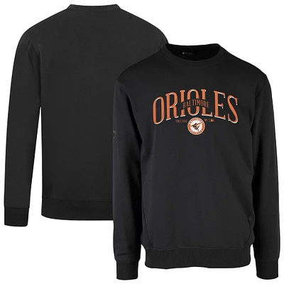 Men's Levelwear Black Baltimore Orioles Cooperstown Collection Zane Vintage Pullover Sweatshirt
