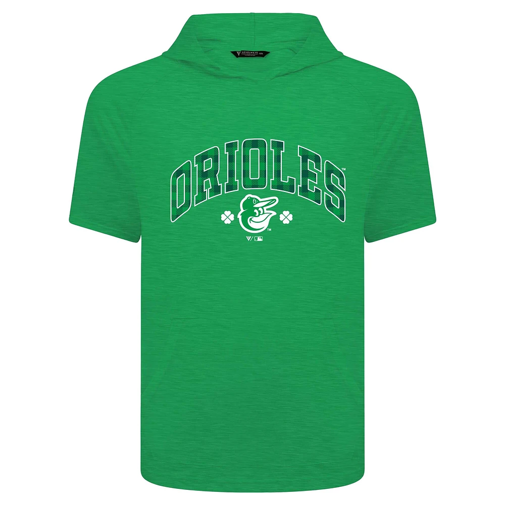 Men's Levelwear Green Baltimore Orioles St. Patrick's Day Phase Plaid Short Sleeve T-Shirt Hoodie