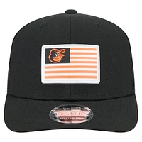 Men's New Era Black Baltimore Orioles Flag 9SEVENTY Stretch-Snap Hat