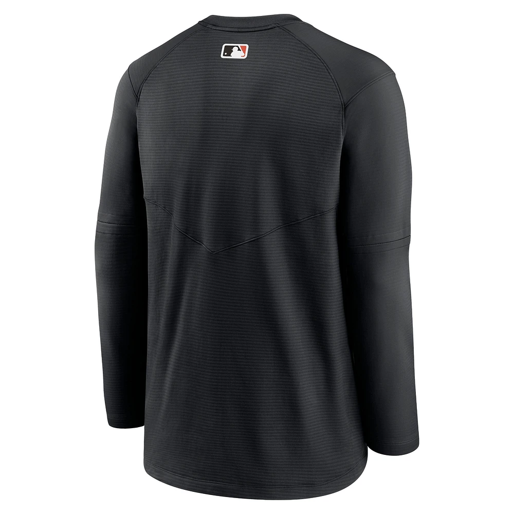 Men's Nike Black Baltimore Orioles Authentic Collection Logo Performance Long Sleeve T-Shirt