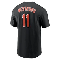 Men's Nike Jordan Westburg Black Baltimore Orioles Fuse Name & Number T-Shirt