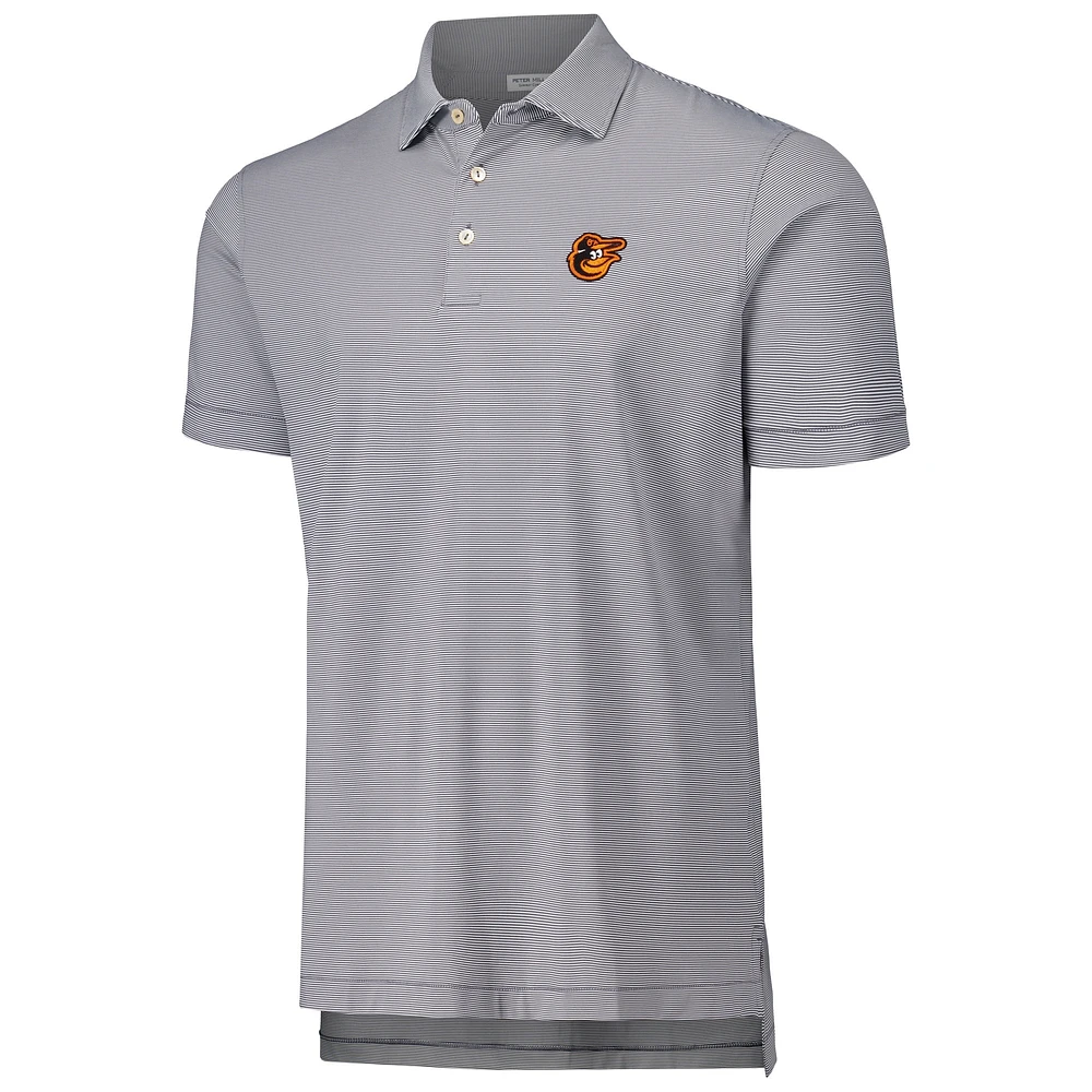 Men's Peter Millar Black Baltimore Orioles Jubilee Stripe Stretch Jersey Polo