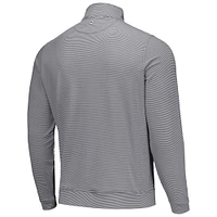Men's Peter Millar Black Baltimore Orioles Perth Sugar Stripe Performance Quarter-Zip Top