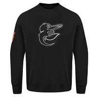 Men's Pro Standard Black Baltimore Orioles Paint The City Dropped Shoulder Pullover Sweatshirt