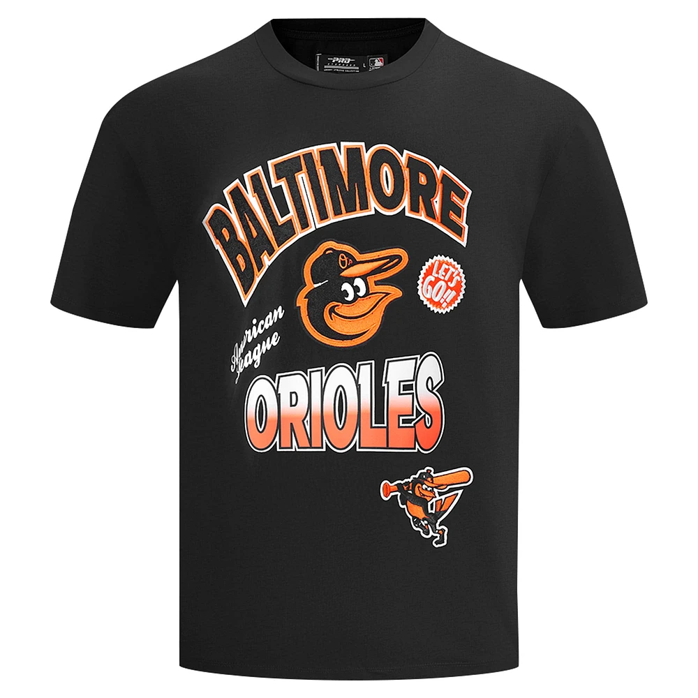 Men's Pro Standard Black Baltimore Orioles Turn It Up Dropped Shoulder T-Shirt