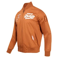 Men's Pro Standard Brown Baltimore Orioles Paint The City Twill Full-Zip Jacket