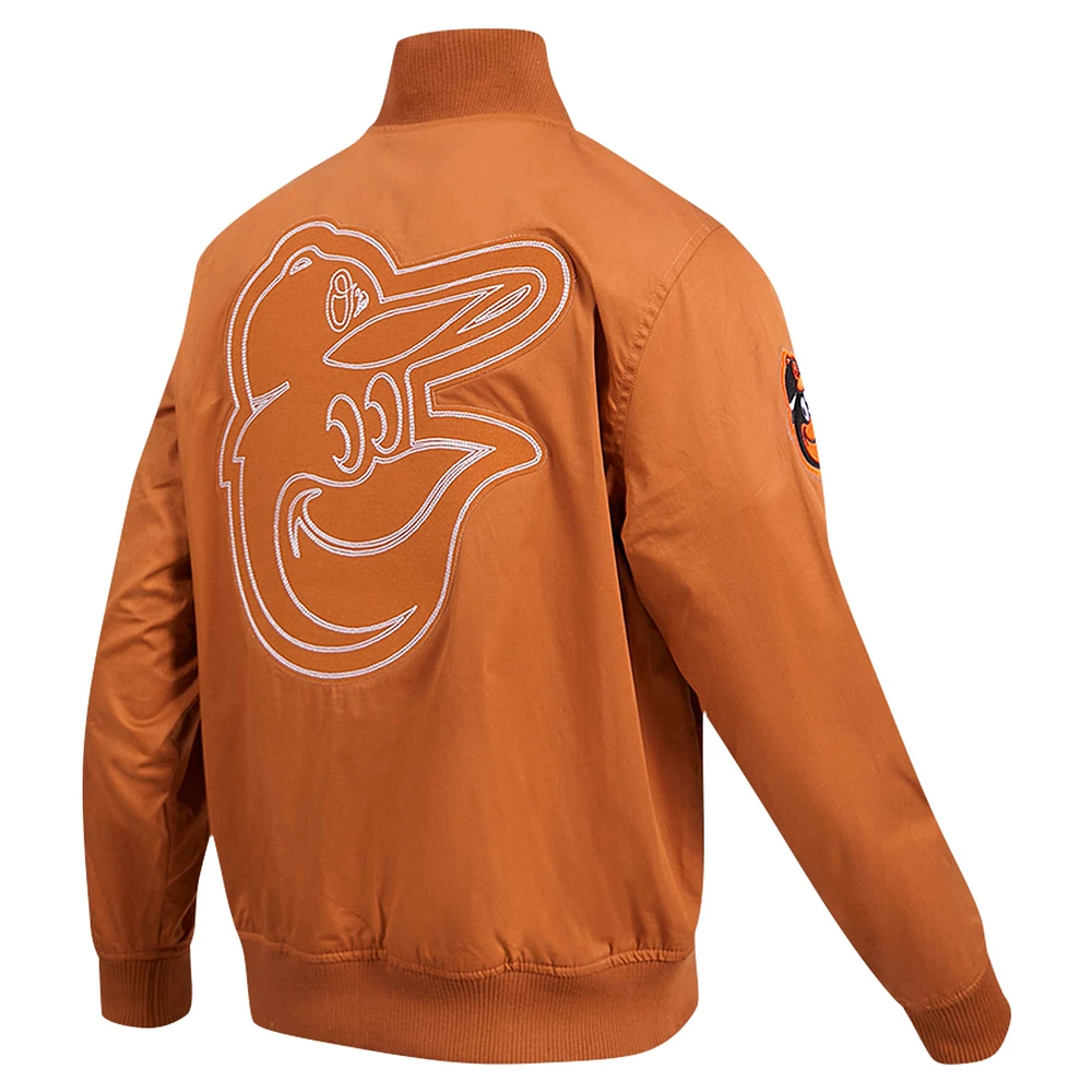Men's Pro Standard Brown Baltimore Orioles Paint The City Twill Full-Zip Jacket
