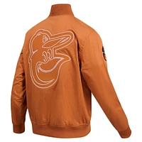 Men's Pro Standard Brown Baltimore Orioles Paint The City Twill Full-Zip Jacket